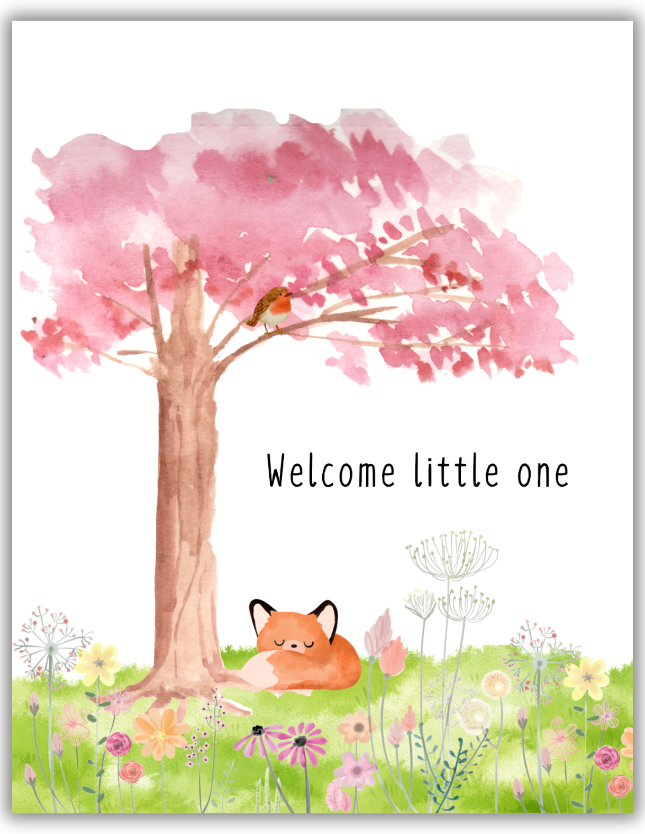 Welcome Little Fox Under the Tree